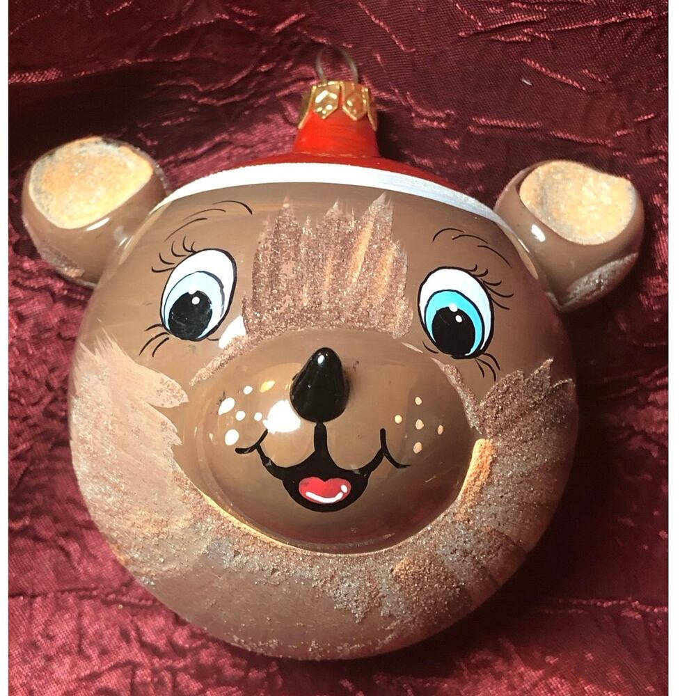 Vintage HTF Christopher Radko Brown Italian Santa Mouse Head